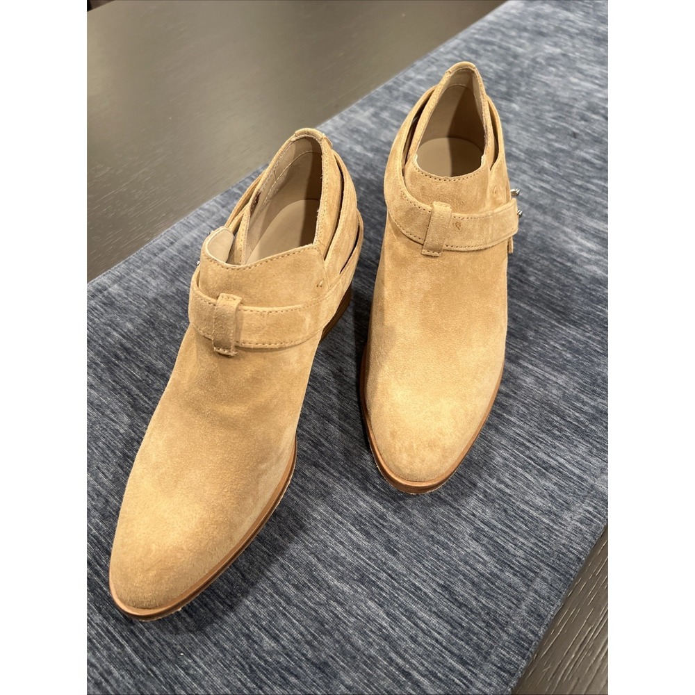RRP £335 RAG & BONE Dune Camel Leather Suede Harley Boots EU 37US 7 Used Lightly